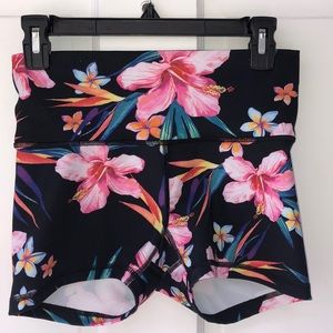 Floral Spandex Gym Shorts